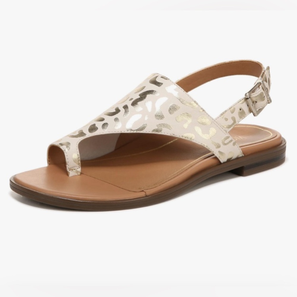 Vionic Ella Women's Backstrap Women's Sandal White Gold Leopard Foil - 9 W 40